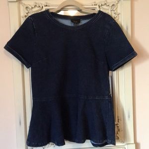 Adorable denim peplum top